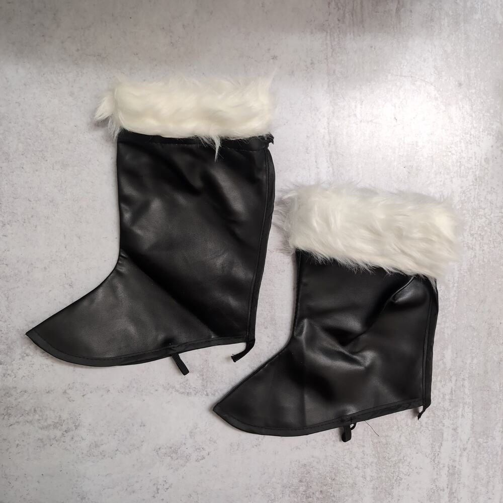 Child's Santa Outfit Top Belt Bag Booties Hat Glove Bell Wig Beard XS - Picture 15 of 16